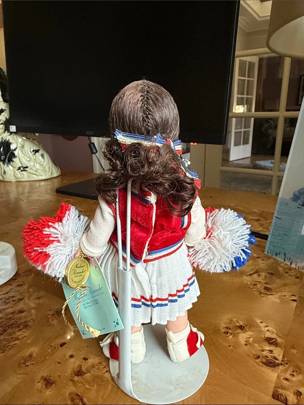 Red, White & Blue Cheerleader Doll Figurine - Home Accent